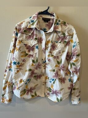 Ariat Floral Pearl Snap Women’s Western Button up Long Sleeve Large Top